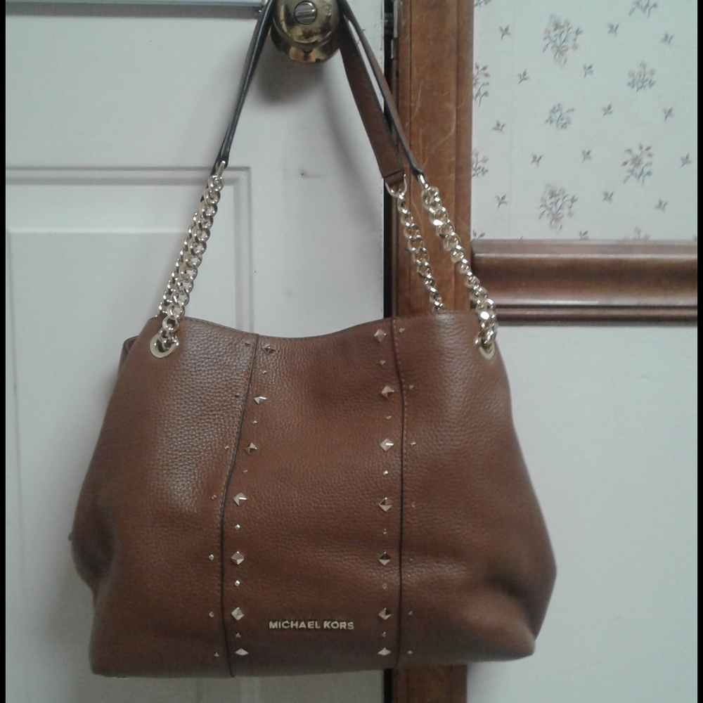 Michael Kors Tan Gold Studded Purse
